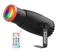 Pinspot Light, Czgor Spot Boule Disco à Mise au Point Manuelle, 18W RGBW 4 en 1 Spot LED avec Télécommande, Super Lumineux avec Colonne De Guidage, Éclairage de Scène Doux pour DJ Disco Party Wedding