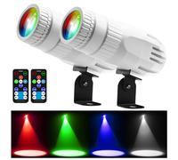 Pinspot Lot de 2 lumières Czgor pour boule disco 15 W RGBW 4 en un avec télécommande LED super lumineuse pour fêtes, DJ, discothèque, bar, mariage