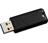 PinStripe USB Flash Drive 128GB I USB 2.0 I Memory Stick I for Laptop Laptop Ultrabook TV Car Radio I Stick USB 2.0 I USB Stick with Push Mechanism I Black