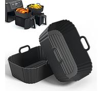 PINTAUR Moule Silicone Air Fryer 2 Paquet pour Ninja Dual Zone AF300EU AF400EU AF400EUWH AF200EU DZ300EU DZ400EUSTGD, COSORI, pour 7.6L, 8.5L et 9.5L Modèles, Réutilisable Airfryer Pot Accessoire
