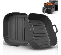 PINTAUR Moule Silicone Air Fryer 2 Paquet pour Philips Série 2000 NA230/00 NA229/00, Moulinex, Russell Hobbs, Ninja, pour Modèles 4.2L,5.5L, 5.7L 6.2L, Réutilisable Plat Airfryer Accessoire