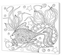 Pintcolor 7170.0 châssis avec Toile imprimée à colorier, Bois de Sapin/Coton, Blanc/Noir, 50 x 40 x 3.5 cm