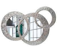 Pintdecor Petit Miroir, en Forme de Cercles, réalisé en MDF et en Verre - Dimensions : 74 x 50 cm - Argenté