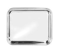 PINTI Plateau de Bar rectangulaire en Acier Inoxydable INOX 40x33 Mobilier de Table