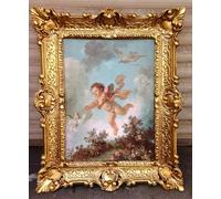 Pintici Engels Tableau 56 x 46 cm Impression d'art Image murale Ange Bébé Peinture Repro au look antique Image religieuse 56 x 46 des icônes Impression d'art Cadre Tableau mural Tableau mural Tableau