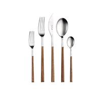 Pintinox Kyoto Satin Set 30 Couverts Acier sans Nickel composé de 6 cucc, 6 plateaux de table, 6 tasses, 6 cucc, 6 cucc, 6 fourches douces Couleur teck