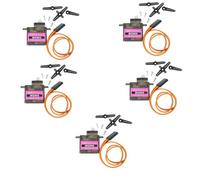 PintoHardware 5 x Micro Servo Moteur MG90S 360º en Metal, Noir, Pour Hélicoptère RC Smart Robot Voiture Avion Bateau, Connecteur à 3 fils, Contrôle de Mouvement de Précision, Robotique et Modélisme