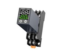 PintoHardware Relais Temporisateur Numérique H3Y-2 avec Base PYF-08A, Minuterie Programmable 0,1 s à 99 h, Relais Temporisé 8 Broches Affichage LED DC 12V 24V AC 220V pour Automatisation Industrielle