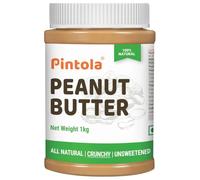 Pintola Beurre d'arachide tout naturel (croquant) (1kg) | non sucré | 30g Protéines | Sans OGM | Sans gluten | Végétalien | Sans cholestérol