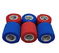 PintoMed - Bandage Cohésif - 6 Rouleaux 3 Bleu + 3 Rouge X 5 cm X 4,5 m Autoadhésif, Sports Bande, Premiers Secours Adhésif, Vet Wrap
