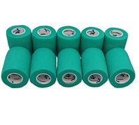 PintoMed Bandage Cohésif - Vert - 10 Rouleaux x 7,5 cm x 4,5 m adhésif Flexible Bandages, Premiers Secours Sports Wrap Bandage - Lot de 10