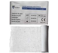 PintoMed bandage en gaze non stérile, ajustables pour plaies, trousses de premiers secours à usage médical - 12 rouleaux de 5 cm, 7,5 cm, 10 cm ou 15 cm (7.5 cm)