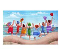 Pintoo Casse-tête de 1000 pièces pour adultes - Peter Adderley - Scène arc-en-ciel de fête sur la plage - Beau puzzle en plastique pour décoration d'intérieur, zéro poussière, rangement facile [H3273]