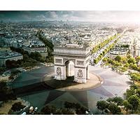 Pintoo HenryDo H3030 Puzzle 1200 pièces pour adultes - Photographie aérienne - Arc de Triomphe - Paris - Beau puzzle en plastique pour décoration intérieure - Zéro poussière - Rangement facile [H3030]