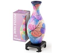 Pintoo Vase Puzzle 3D - Vase à Fleurs Unique fabriqué par 160 pièces de Puzzle incurvées en Plastique - Cadeau de Pendaison de crémaillère pour Arrangements Floraux et décoration de la Maison -
