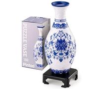 Pintoo Vase Puzzle 3D - Vase à Fleurs Unique fabriqué par 160 pièces de Puzzle incurvées en Plastique - Cadeau de Pendaison de crémaillère pour Arrangements Floraux et décoration de la Maison -
