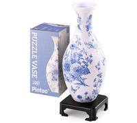 Pintoo Vase Puzzle 3D - Vase à Fleurs Unique fabriqué par 160 pièces de Puzzle incurvées en Plastique - Cadeau de Pendaison de crémaillère pour Arrangements Floraux et décoration de la Maison -