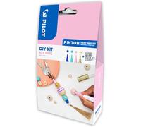 Pintor, Kit Créatif - Porte Clés + 4 Marqueurs Peinture Multi-Supports À Base D'eau, Séchage Rapide - Diy - Bleu, Doré, Pastel, Bleu-Vert - Pointe Fine