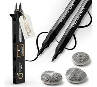 Pinturale Arts Feutre Acrylique Noir | Lot de 2 Feutres Noirs | Marqueur Acrylique Noir à Pointe Fine 0,7mm | Pour Bois, Verre, Pneu, Pierre