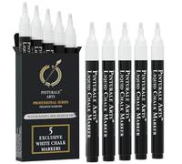 Pinturale Arts Set 5 Feutre Blanc Effacable Pour Tableau Noir | Pointe 2mm | Feutre Craie Effacable Tableau Noir | Stylo Craie Blanc Pour Vetre, Virre, Ardoise