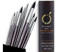 Pinturale Pinceaux Aquarelle Professionnel | Round Séries | Set de 8 Pinceau Aquarelle | Grande Absorption et Contrôle de l'eau pour Un Débit Constant | Pinceaux Peinture pour Artistes