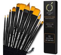 Pinturale Pinceaux Peinture Acrylique | Acrylic & Oil Masters | Set de 12 Pinceau Peinture | Pinceau Peinture Acrylique, Pinceau Acrylique, Pinceaux Peinture Huile | Pinceaux pour Artistes