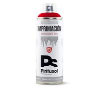 PINTUSOL Bombe Apprêt Antirouille Rouge, Peinture Fer Extérieur, Finition Mate, Haute Opacité et Protection, Séchage Rapide, Application Facile, Spray Anti Rouille Professionnel 400ml