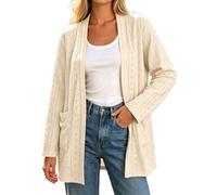 PINTUTU 2026 Cardigan Femme en Maille Fine, Gilet Léger Ouvert sur Le Devant, Tricot Souple et Élégant, Coupe Décontractée, Idéal Mi-Saison Bureau et Quotidien