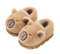 PINTUTU Chaussons d’Intérieur Mignons pour Garçons et Filles, Design Capybara avec Peluche Douce - Protection Contre Le Froid, Semelle Antidérapante pour Une Sécurité Optimale à la Maison