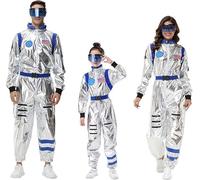 PINTUTU Deguisement Astronaute Space Costume Astronaute Adulte Déguisement Astronaute Deguisement Cosmonaute Espace Cosplay pour Femme Hommes Déguisement Astronaute - Costume pour Carnaval Femme