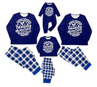 PINTUTU Ensemble Pyjama de Noël en Famille, Pyjamas Festifs Making Memories Family Christmas 2025" en Bleu, Confortables et Stylés pour Parents et Enfants, Idéaux pour Les Soirées de Noël Enfant