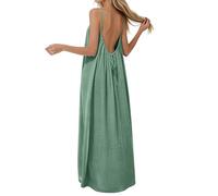 PINTUTU Newly Upgraded Backless Casual Dress - Women's Casual Sleeveless Camisole Loungewear, Made of New Bamboo Cotton-Linen Fabric, Soft and Loose, Perfect for Summer Beach Vacations.