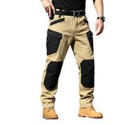 PINTUTU Pantalon Cargo Stretch Bicolore - Pantalon de Travail Professionnel - Pantalon Cargo Color-Block pour Homme, Pantalon Cargo Stretch, Pantalon Softshell Coupe-Vent Ample, Pantalon Cargo Long