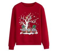 PINTUTU Pull De Noel Femme Pull Noel Rigolo Femme Pull Noël Femme Drole Ugly Christmas Jumper de Noel Col Rond Moches Pullover Imprimé Manches Longues Chemisier T-Shirt De NoëL pour Femmes