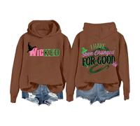 PINTUTU Sweat à Capuche de Noël Femme avec Imprimé I Have Been Changed for Good, Rose, Stylé et Confortable pour Fêtes de Noël, Sorties Informelles et Célébrations de Vacances