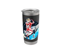 PinUp Girl Astronaute chevauchant une fusée dans l'espace Gobelet isotherme en acier inoxydable double paroi