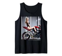 Pinup Girl T-Shirt pour Homme - Fille Blonde Sexy sur Moto Débardeur