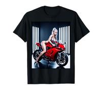 Pinup Girl T-Shirt pour Homme - Fille Blonde Sexy sur Moto T-Shirt