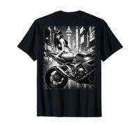 Pinup Girl T-Shirt pour Homme Sexy avec imprimé Dos Moto T-Shirt