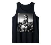 Pinup Girl T-Shirt pour Homme - Sexy Latina & Moto B & W Débardeur