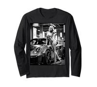 Pinup Girls & Exotic Cars Tee Sexy Blonde Girl & Exotic Car Manche Longue