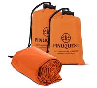 PINUQUEST Lot de 2 couvertures de survie 26 microns - Couverture de premiers secours extra épaisse et robuste pour l'extérieur, la survie, le camping, la randonnée | Imperméable et coupe-vent (210 ×