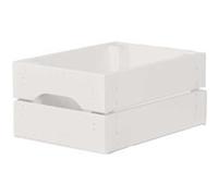 Pinus - Caisse de rangement en pin petit modèle 31 x 23 x 15 cm Blanc Blanc G