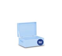 Pinus Caisse en Bois avec Couvercle 30x20x13,5 cm avec Poignées Bleu | Bois de Pin et Contreplaqué, Protection contre la Poussière, pour Photos, Décoration et Loisirs Créatifs, Empilable