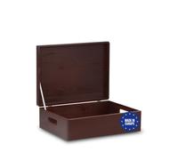 Pinus Caisse en Bois avec Couvercle 40x30x13,5 cm avec Poignées Marron | Bois de pin et contreplaqué, anti-poussière, pour photos déco loisirs créatifs, empilable, rangement robuste