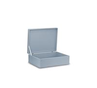 Pinus Caisse en Bois avec Couvercle 40x30x13,5 cm Fermoir Gris | Bois de pin et contreplaqué, sans poignées, anti-poussière, pour photos déco loisirs créatifs, empilable, poncé lisse
