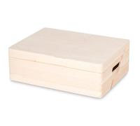 Pinus Caisse en Bois avec Couvercle 40x30x13,5 cm Fermoir Rabattable | Bois de pin et contreplaqué, anti-poussière, photos déco cadeau loisirs créatifs, empilable, poncé lisse, robuste