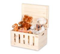 Pinus Caisse en Bois avec Couvercle 40x30x23 cm Ajustement Précis | Bois de pin naturel, fabrication précise, boîte de rangement, photos cartes textiles, légère et robuste