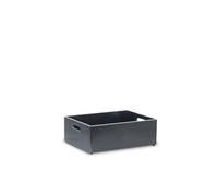 Pinus Caisse en Bois sans Couvercle 40x30x13,5 cm Boîte de Rangement Noir | Bois de Pin, Structure Ouverte, pour Loisirs Créatifs, Décoration, pour Livres et Textiles, Empilable, Ponçage Lisse