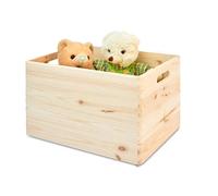 Pinus Caisse en Bois Sans Couvercle 40x30x23 cm Boîte de Rangement | Bois de pin, conception ouverte, loisirs créatifs déco cadeau, rangement livres textiles, empilable, poncé lisse